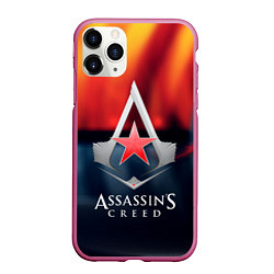 Чехол iPhone 11 Pro матовый Assassins Creed ussr, цвет: 3D-малиновый