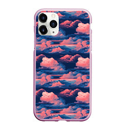 Чехол iPhone 11 Pro матовый Волшебные сине розовые облока, цвет: 3D-розовый