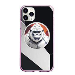 Чехол iPhone 11 Pro матовый Белая горилла, цвет: 3D-розовый