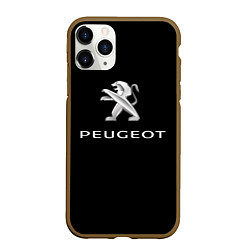 Чехол iPhone 11 Pro матовый Peugeot sport car, цвет: 3D-коричневый