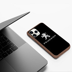 Чехол iPhone 11 Pro матовый Peugeot sport car, цвет: 3D-коричневый — фото 2
