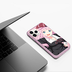 Чехол iPhone 11 Pro матовый Kaguya sama wa Kokurasetai Чика Фудживара, цвет: 3D-розовый — фото 2