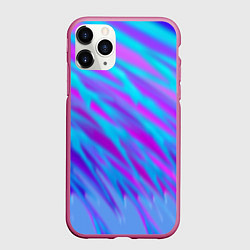 Чехол iPhone 11 Pro матовый Зимние узоры, цвет: 3D-малиновый
