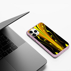 Чехол iPhone 11 Pro матовый Предупреждающая осиная расцветка, цвет: 3D-розовый — фото 2