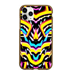 Чехол iPhone 11 Pro матовый Abstract mirrow pattern - neural network, цвет: 3D-коричневый