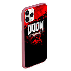 Чехол iPhone 11 Pro матовый Doom blood game, цвет: 3D-малиновый — фото 2