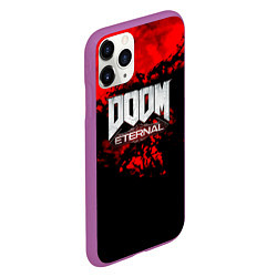 Чехол iPhone 11 Pro матовый Doom blood game, цвет: 3D-фиолетовый — фото 2