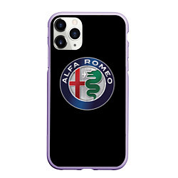 Чехол iPhone 11 Pro матовый Alfa romeo auto, цвет: 3D-светло-сиреневый