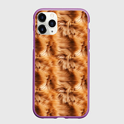 Чехол iPhone 11 Pro матовый Меховой паттерн, цвет: 3D-фиолетовый