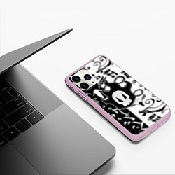 Чехол iPhone 11 Pro матовый Bleach logo blur anime black, цвет: 3D-розовый — фото 2