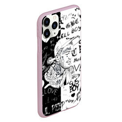 Чехол iPhone 11 Pro матовый Lil peep logo rap, цвет: 3D-розовый — фото 2