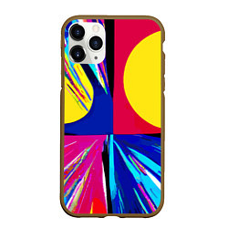 Чехол iPhone 11 Pro матовый Pop art composition - neural network, цвет: 3D-коричневый