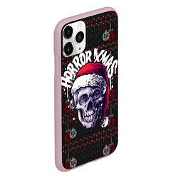 Чехол iPhone 11 Pro матовый Horror xmas, цвет: 3D-розовый — фото 2