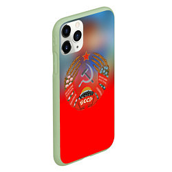 Чехол iPhone 11 Pro матовый Belarus ussr, цвет: 3D-салатовый — фото 2