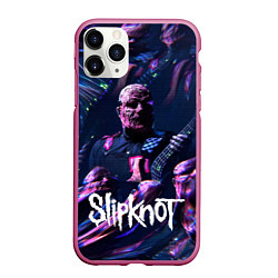 Чехол iPhone 11 Pro матовый Slipknot: guitar, цвет: 3D-малиновый