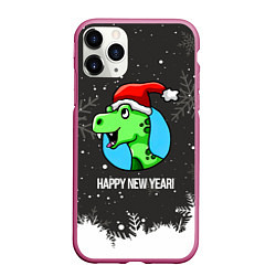 Чехол iPhone 11 Pro матовый Happy new year 2024, цвет: 3D-малиновый