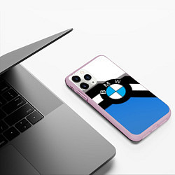 Чехол iPhone 11 Pro матовый Bmw sport geometry, цвет: 3D-розовый — фото 2