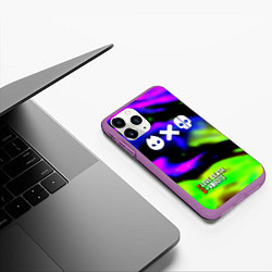 Чехол iPhone 11 Pro матовый Love Death and Robots flame, цвет: 3D-фиолетовый — фото 2