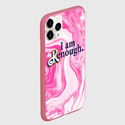 Чехол iPhone 11 Pro матовый I am kenough - розовые разводы краски, цвет: 3D-малиновый — фото 2
