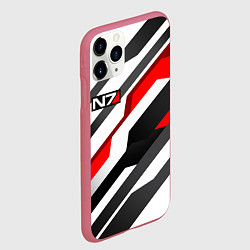 Чехол iPhone 11 Pro матовый Mass effect - white uniform n7, цвет: 3D-малиновый — фото 2