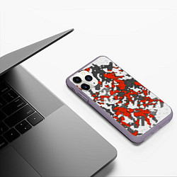 Чехол iPhone 11 Pro матовый Абстракция серо-красная, цвет: 3D-серый — фото 2