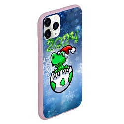 Чехол iPhone 11 Pro матовый Динозаврик вылупился из яйца 2024, цвет: 3D-розовый — фото 2