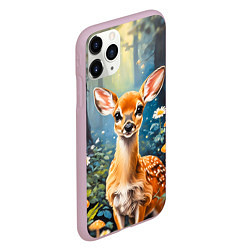 Чехол iPhone 11 Pro матовый Олененок в волшебном лесу, цвет: 3D-розовый — фото 2