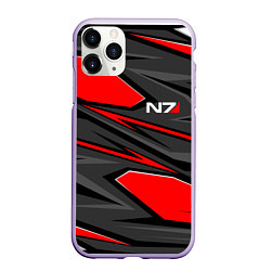 Чехол iPhone 11 Pro матовый Mass Effect - черно-белый, цвет: 3D-светло-сиреневый