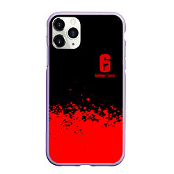 Чехол iPhone 11 Pro матовый Rainbow Six красные краски, цвет: 3D-светло-сиреневый