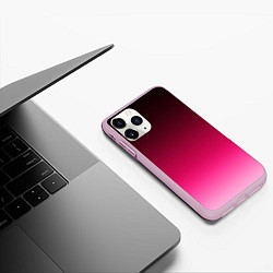 Чехол iPhone 11 Pro матовый Розово-малиновый градиент, цвет: 3D-розовый — фото 2