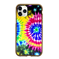 Чехол iPhone 11 Pro матовый Colorful floral composition - tie-dye, цвет: 3D-коричневый