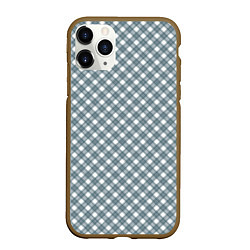 Чехол iPhone 11 Pro матовый Бело-серый узор в клетку, цвет: 3D-коричневый