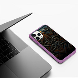 Чехол iPhone 11 Pro матовый Орнамент в викинг-стиле, цвет: 3D-фиолетовый — фото 2