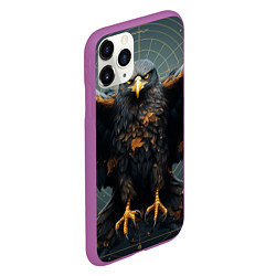Чехол iPhone 11 Pro матовый Орёл с расправленными крыльями, цвет: 3D-фиолетовый — фото 2