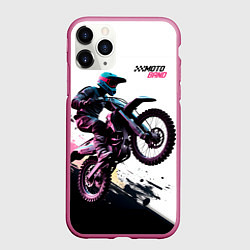Чехол iPhone 11 Pro матовый Moto band, цвет: 3D-малиновый