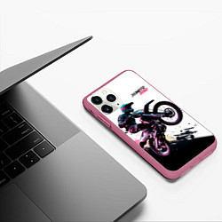 Чехол iPhone 11 Pro матовый Moto band, цвет: 3D-малиновый — фото 2