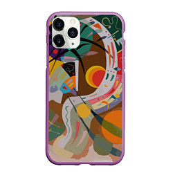 Чехол iPhone 11 Pro матовый Искусство Кандинского - Доминирующая кривая, цвет: 3D-фиолетовый