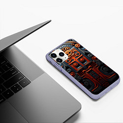 Чехол iPhone 11 Pro матовый Арт в этническом стиле, цвет: 3D-светло-сиреневый — фото 2