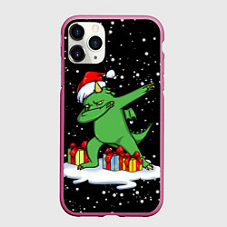 Чехол iPhone 11 Pro матовый Dragon dab, цвет: 3D-малиновый