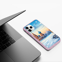 Чехол iPhone 11 Pro матовый Российская зима, цвет: 3D-розовый — фото 2