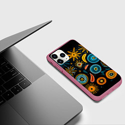 Чехол iPhone 11 Pro матовый Африканский узор - нейросеть, цвет: 3D-малиновый — фото 2