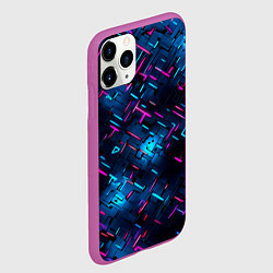 Чехол iPhone 11 Pro матовый Неоновая сталь cyberpunk, цвет: 3D-фиолетовый — фото 2