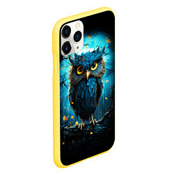 Чехол iPhone 11 Pro матовый Halloween - ночная сова, цвет: 3D-желтый — фото 2
