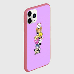 Чехол iPhone 11 Pro матовый Skzoo друг за другом, цвет: 3D-малиновый — фото 2