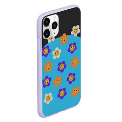 Чехол iPhone 11 Pro матовый Ромашковое поле улыбок, цвет: 3D-светло-сиреневый — фото 2