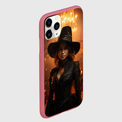 Чехол iPhone 11 Pro матовый Красивая ведьма, цвет: 3D-малиновый — фото 2