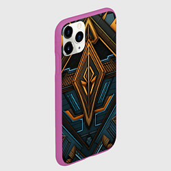 Чехол iPhone 11 Pro матовый Орнамент с ромбами в египетском стиле, цвет: 3D-фиолетовый — фото 2