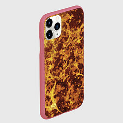 Чехол iPhone 11 Pro матовый Абстракция - желтый антрацит, цвет: 3D-малиновый — фото 2