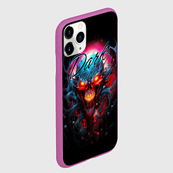 Чехол iPhone 11 Pro матовый Dark techno, цвет: 3D-фиолетовый — фото 2