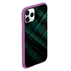 Чехол iPhone 11 Pro матовый Тёмно-зелёная шотландская клетка, цвет: 3D-фиолетовый — фото 2